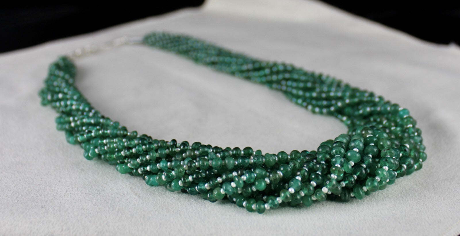 Certified Natural Emerald 622 Ct Pearl Beads Round Gemstone Party Necklace