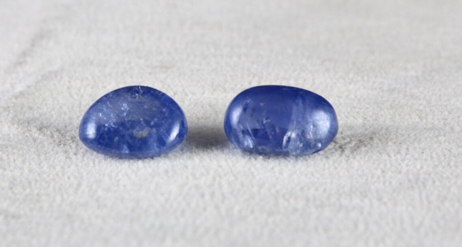 NATURAL BURMESE BLUE SAPPHIRE 13.85 CT LONG OVAL CABOCHON GEMSTONE PAIR EARRING