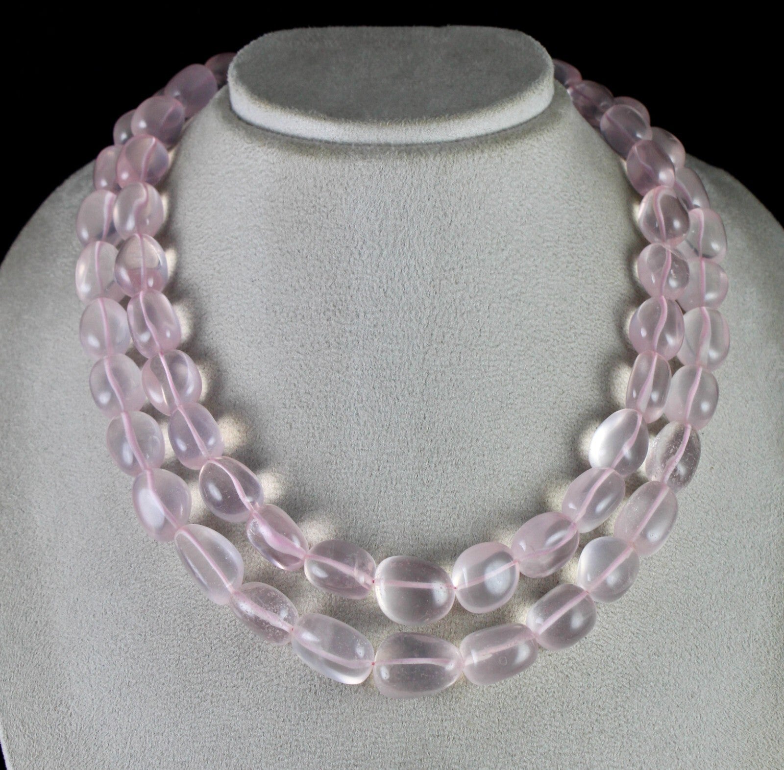 Natural Rose Quartz Nugget Necklace 1181 Ct Pink Gemstone Beads Fashion Jewelry