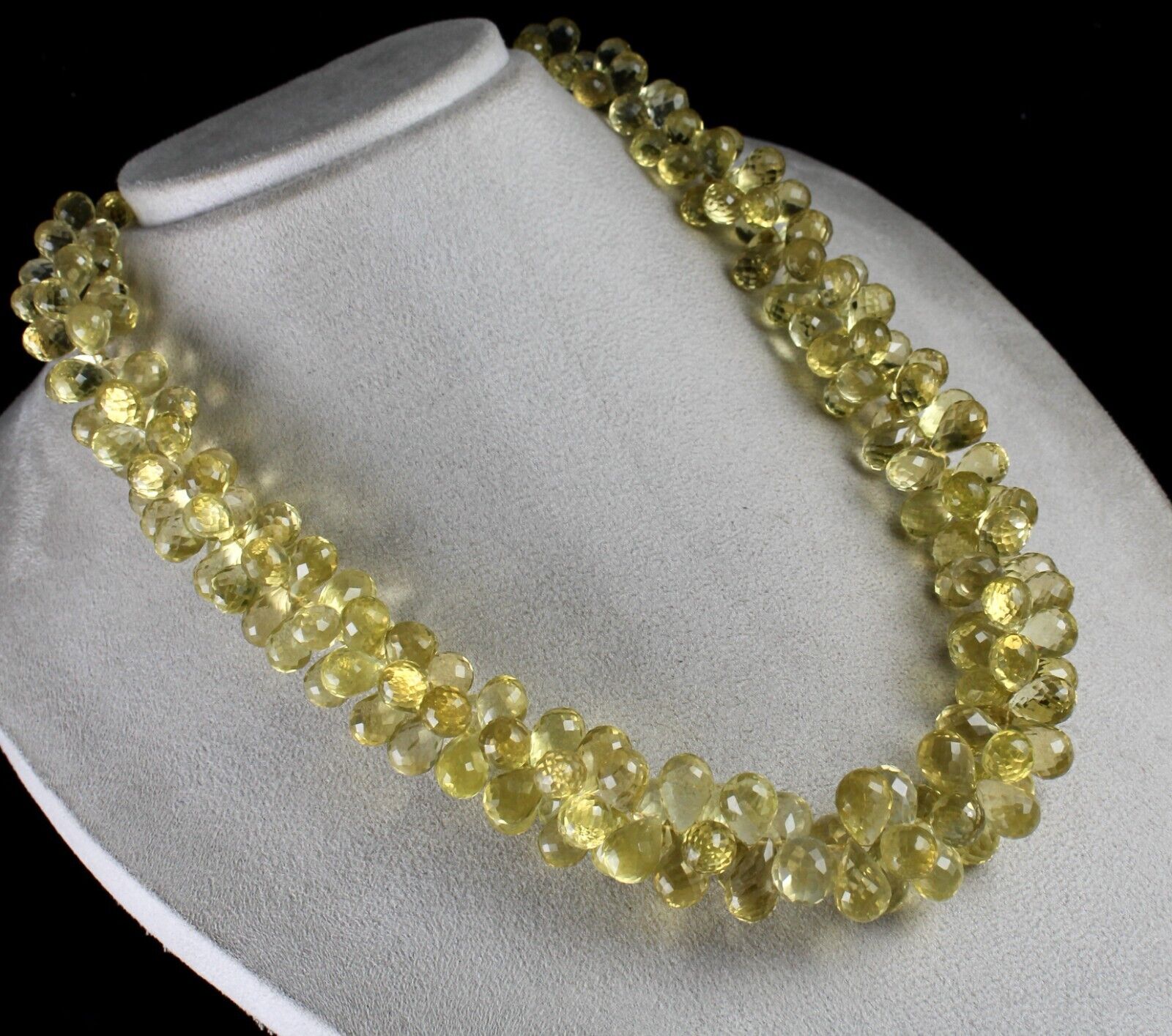 Natural Lemon Quartz Beads 1 L 1193 Ct Teardrops Yellow Gemstone Finest Necklace