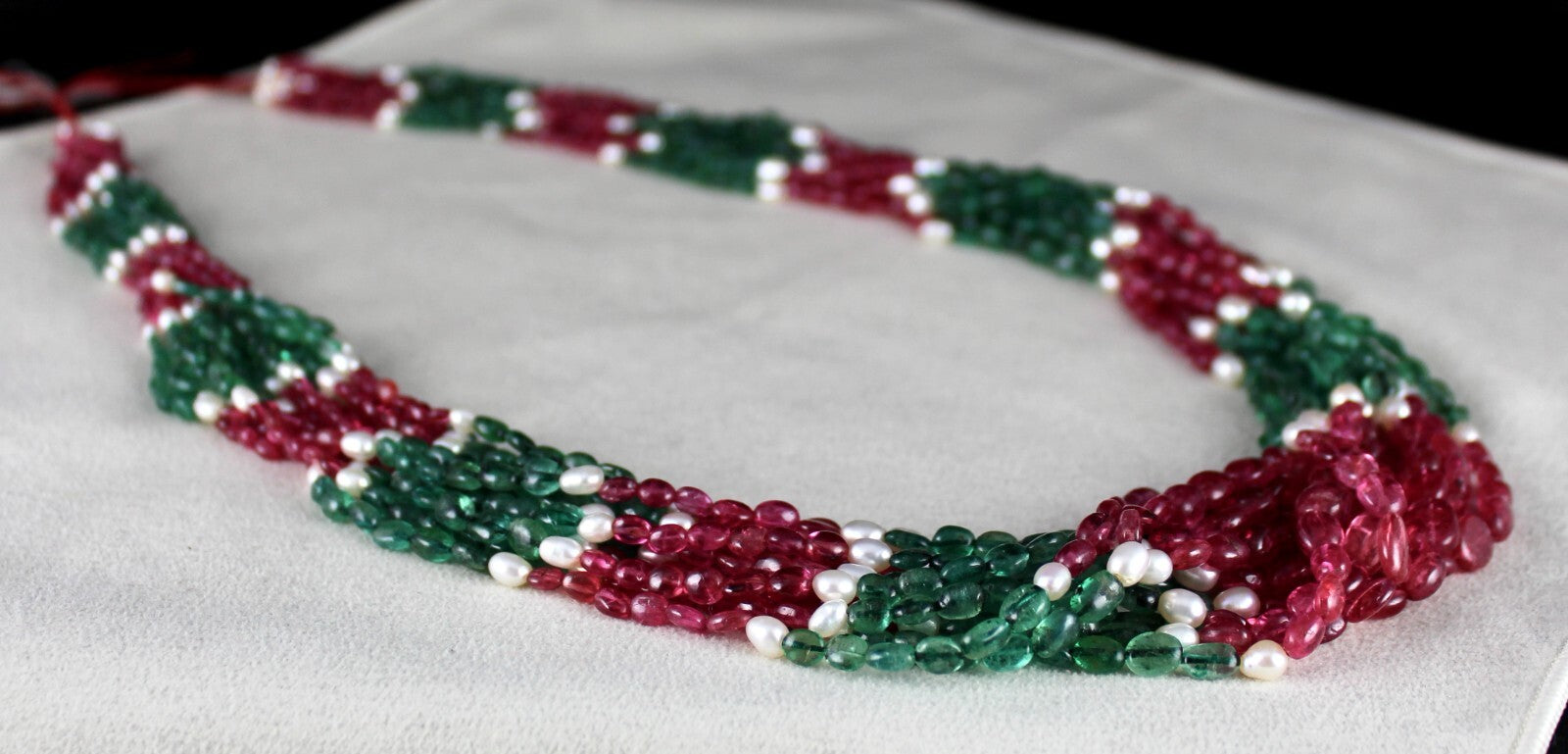 Certified Natural Emerald 690 Ct Spinel Pearl Long Beads Necklace
