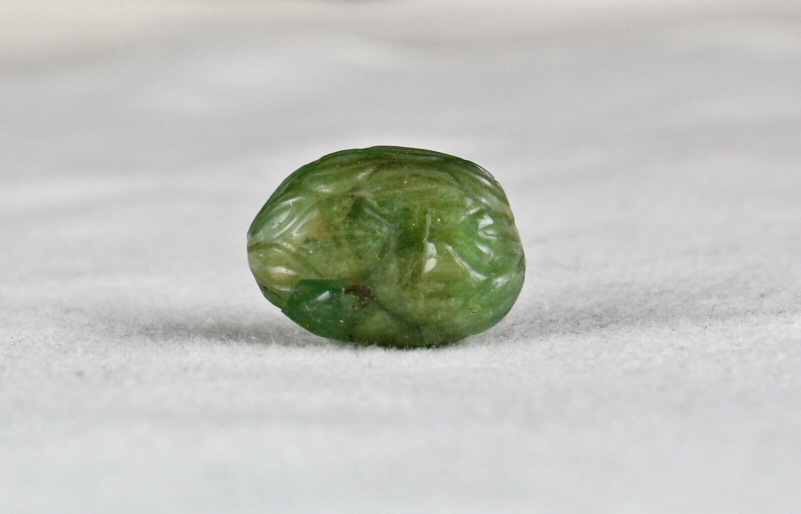 NATURAL UNTREATED EMERALD CARVED BEAD 28.63 CARAT GEMSTONE FOR DESIGNING PENDANT