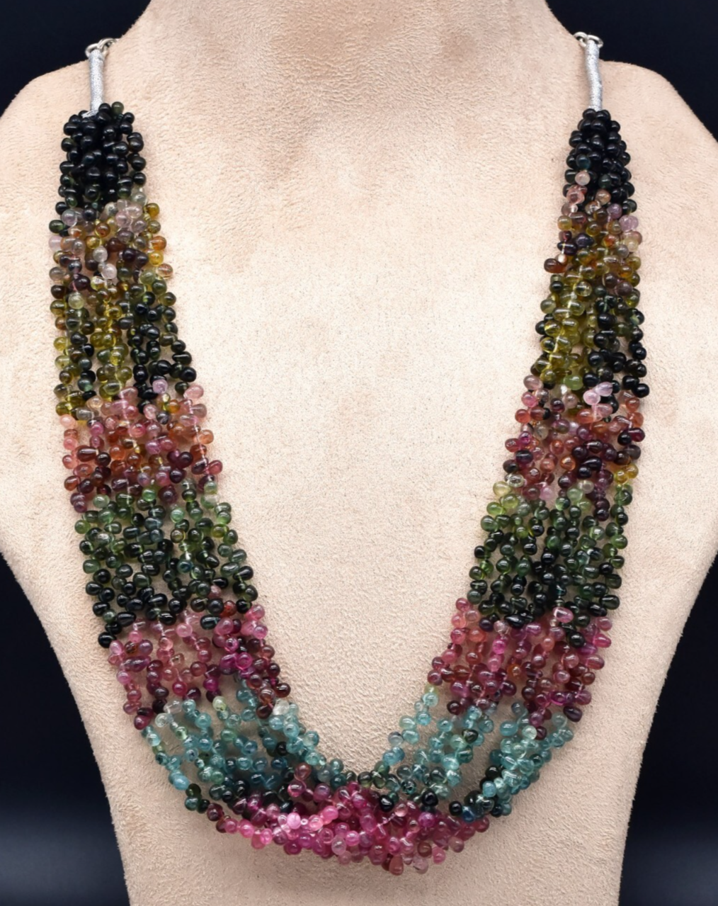 Certified Natural Multi Tourmaline Teardrop 566 Ct Gemstone Necklace For Women