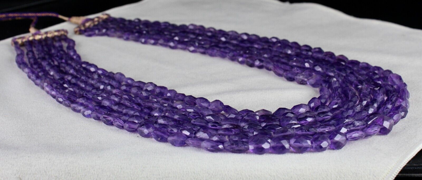 Natural Amethyst Beads Faceted Long 7 L 817 Ct Purple Gemstone Fashion Necklace