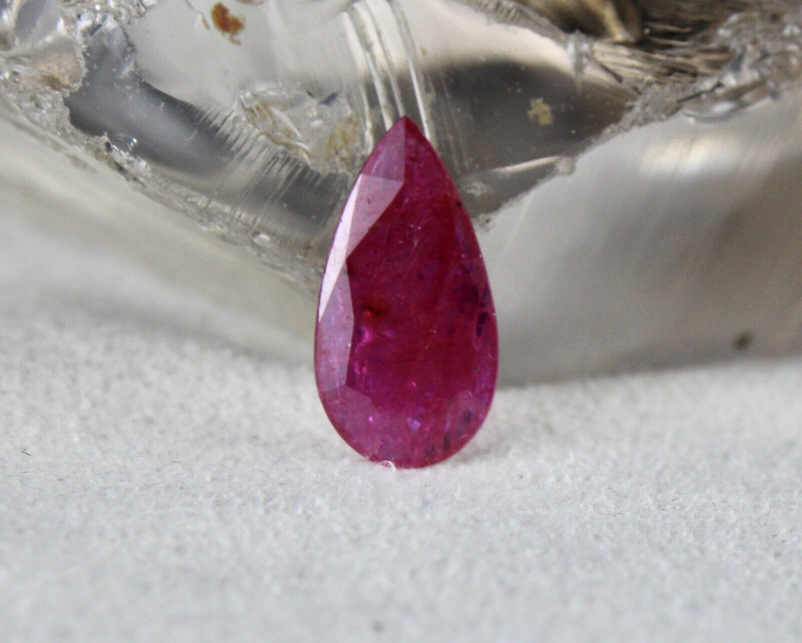 NATURAL RUBY PEAR CUT 6.28 CTS MOZAMBIQUE NOHEAT GEMSTONE PENDANT EARRING SET