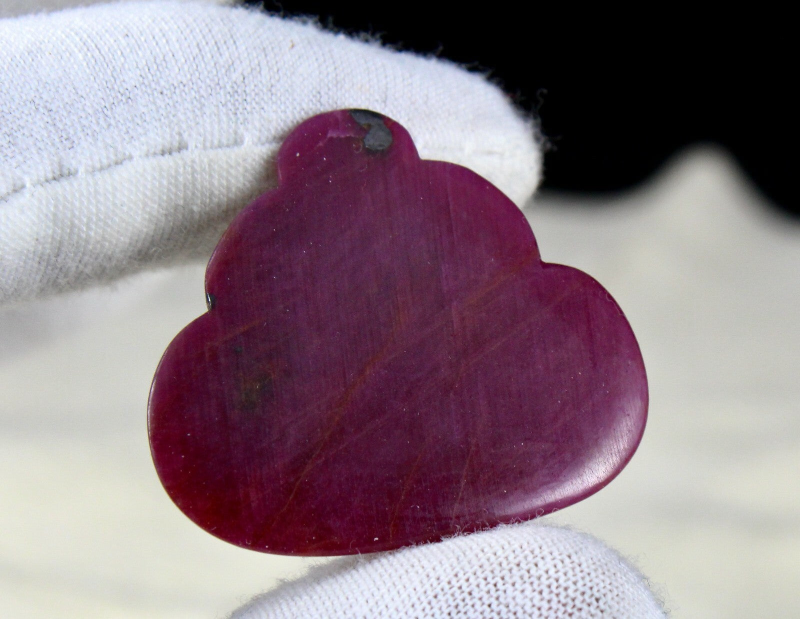 Natural Ruby Cabochon 27.50 Ct Untreated Gemstone Pendant 31x34 Mm Flat