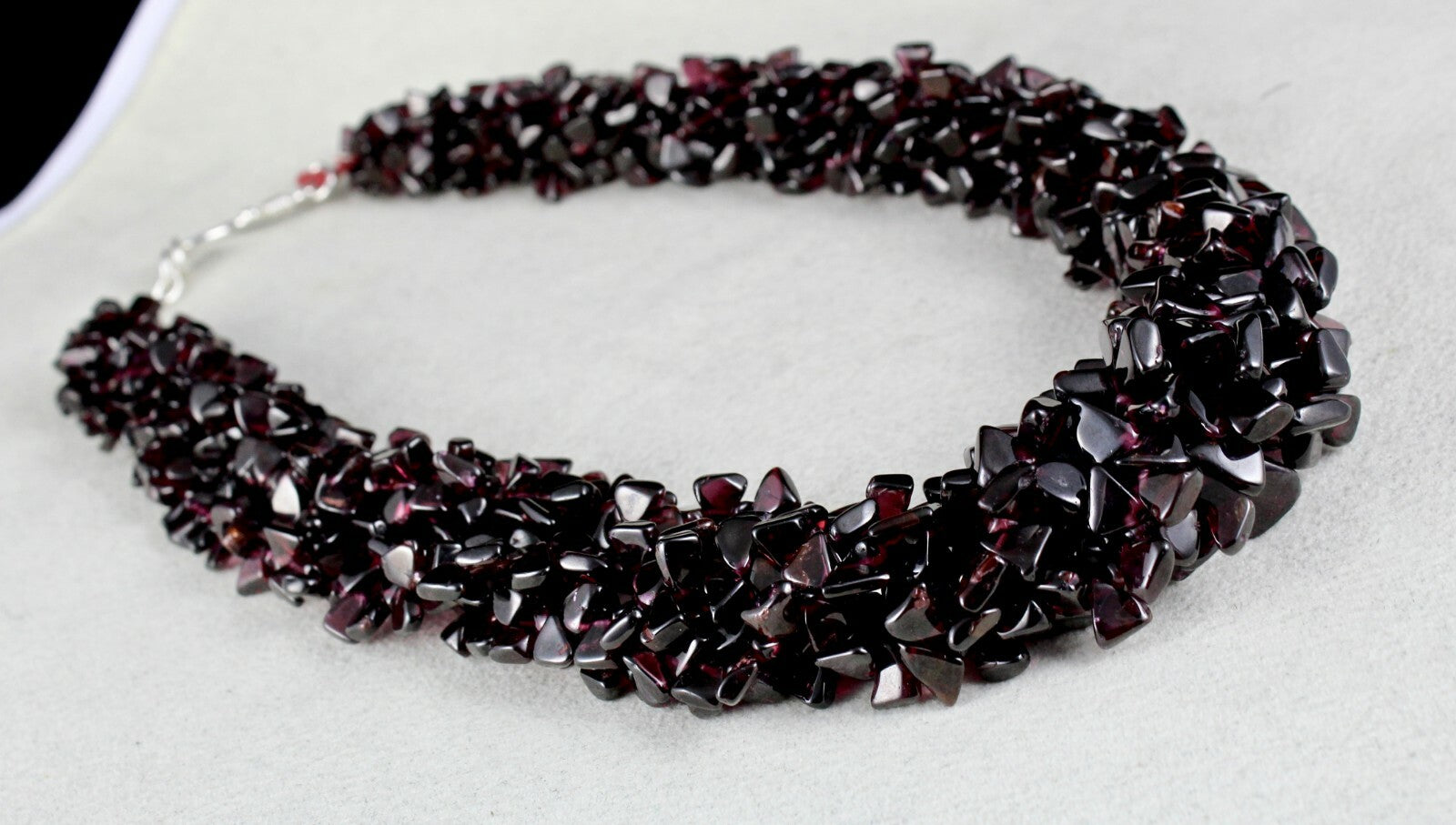 Natural Red Garnet Necklace Triangle 5 Ct Antique Gemstone Beads 1180 Fine
