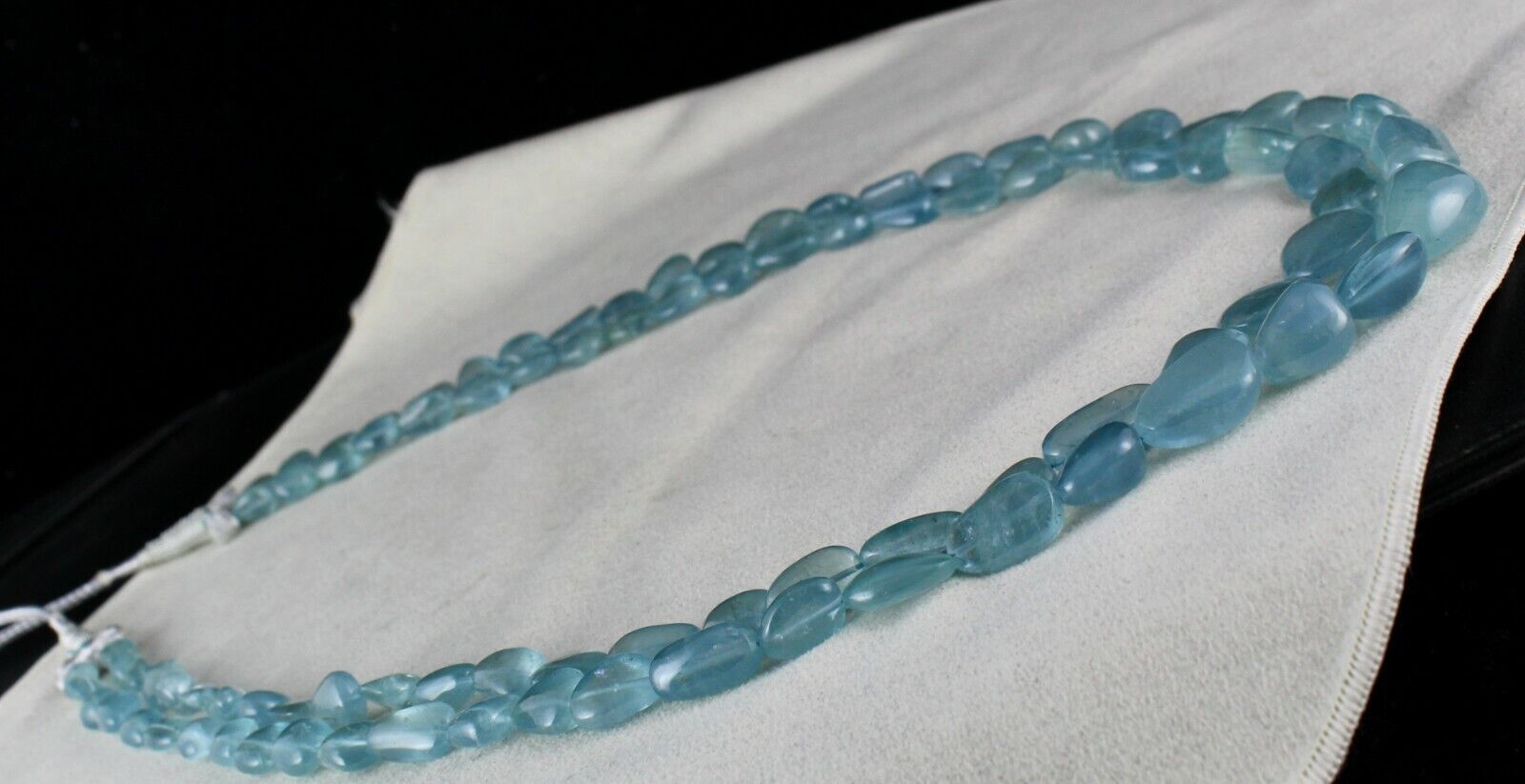 FINE NATURAL BLUE AQUAMARINE BEADS LONG 2 L 559 CARATS GEMSTONE FASHION NECKLACE