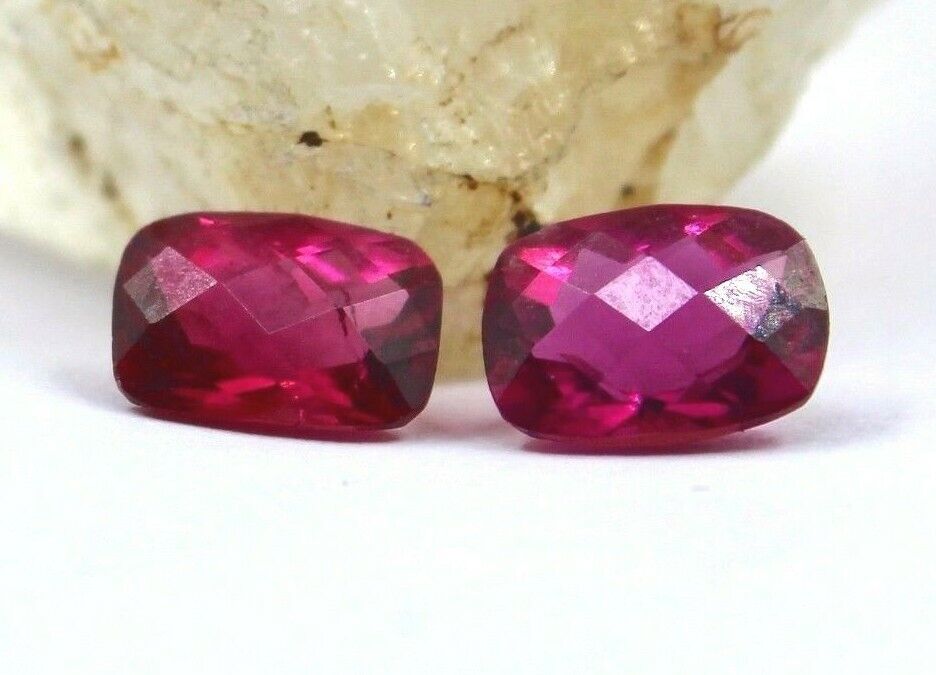 NATURAL PINK TOURMALINE RUBELLITE CUT 8X6 MM 2.68 CTS GEMSTONE FOR EARRING