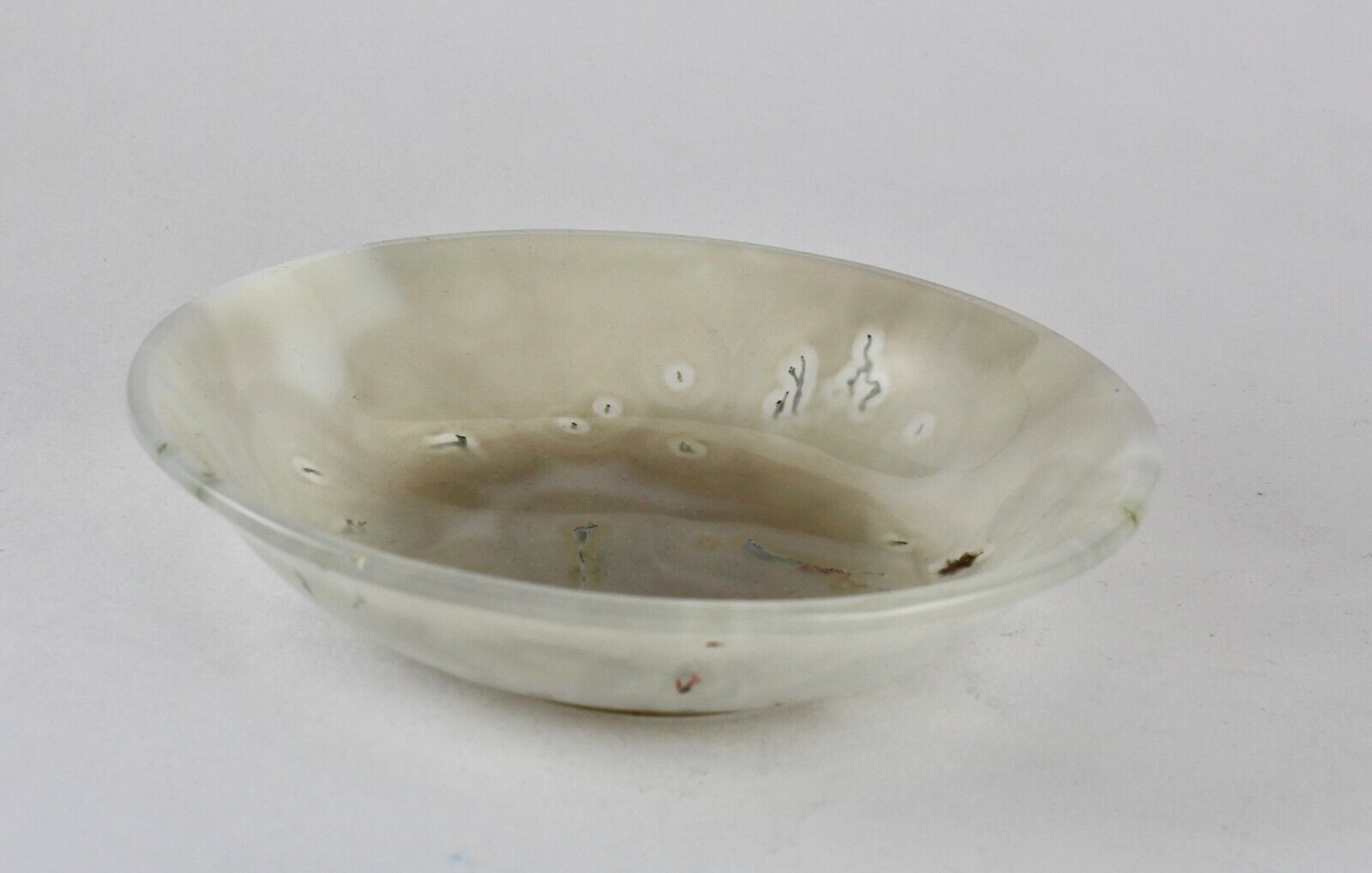 HAND CRAFTED NATURAL CHALCEDONY 1100 CARATS CARVED DESIGNER BOWL FOR HOME DECOR