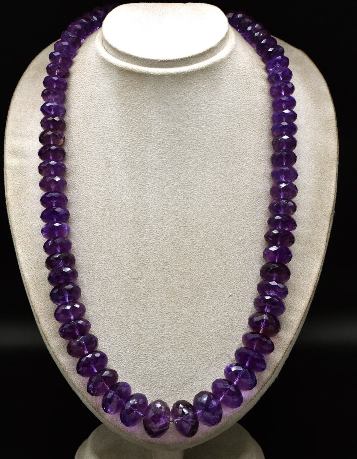 Natural Amethyst Beads Faceted Round 1939 Ct Purple 25mm Big Gemstone Necklace