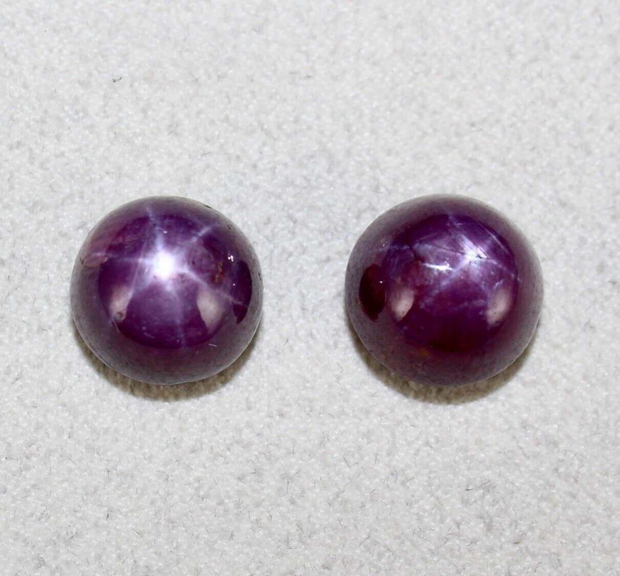 Natural 6 Line Star Ruby Round Cabochon 20.83 Ct Loose Red Gemstone For Earring