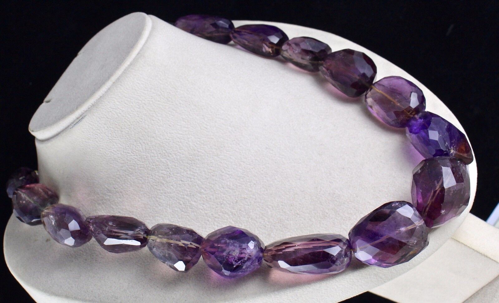 Natural Ametrine Beads Faceted Tumble 1 L 1745 Ct Big Gemstone Silver Necklace