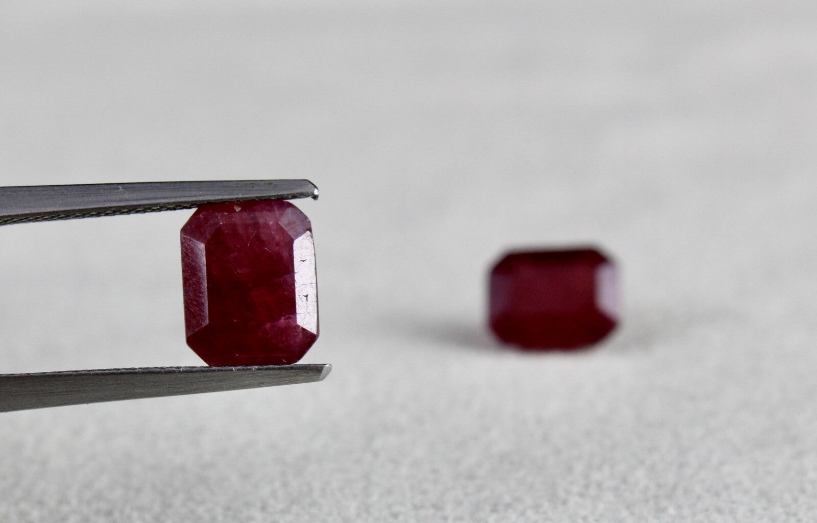 Natural Untreated Ruby Octagon Cut 8.78ct Gemstone Pair For Earring Design