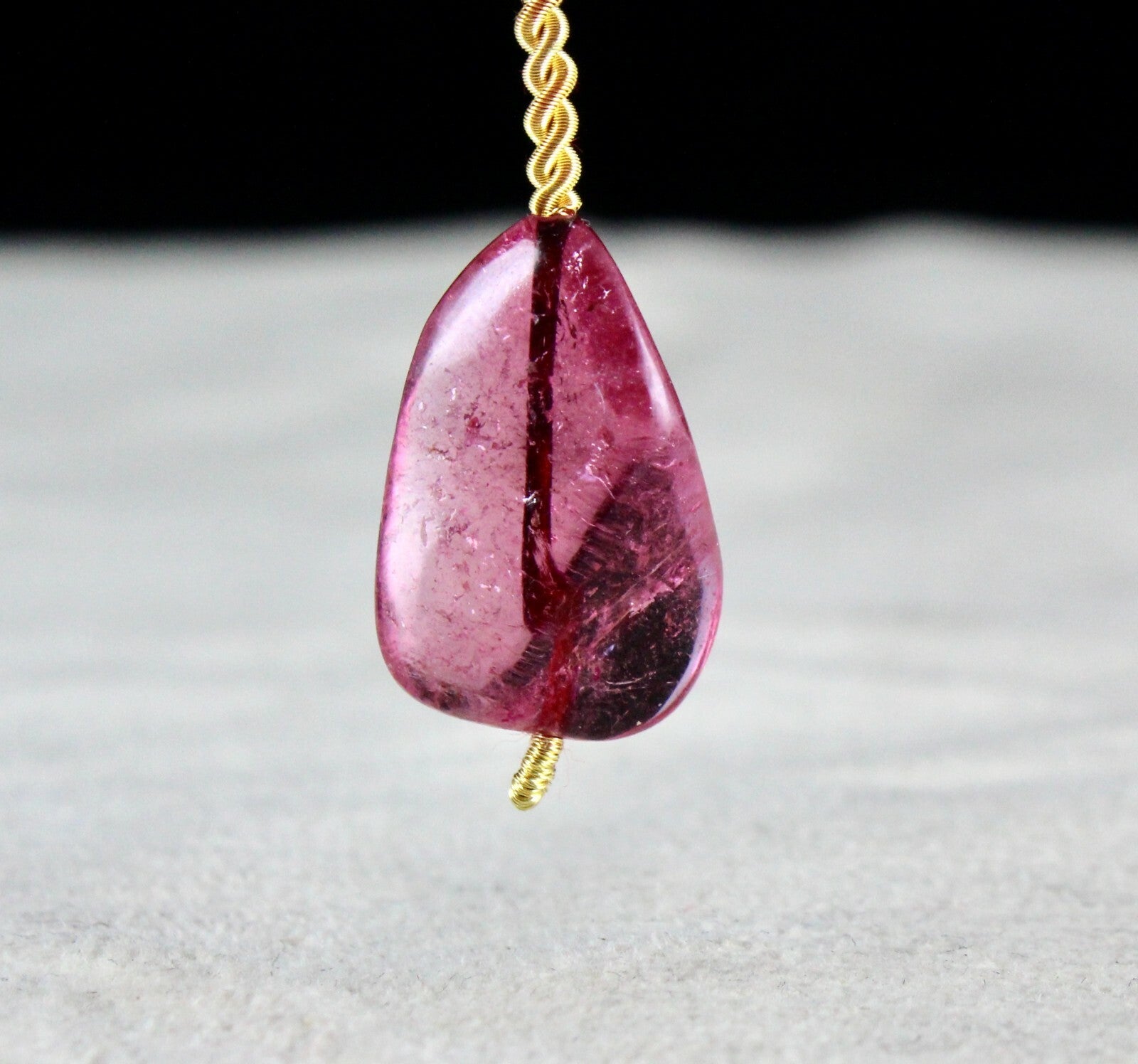 Natural Pink Tourmaline Gemstone 15 Ct Cabochon Drilled Bead Pendant