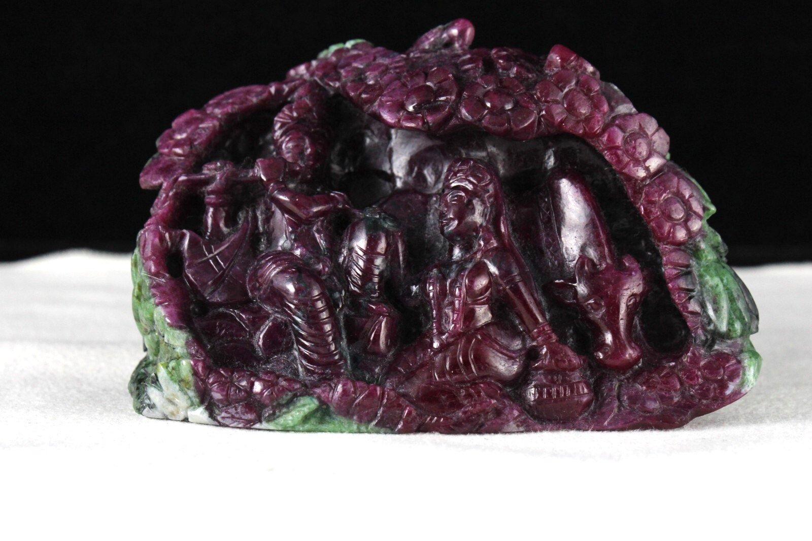 Certified Natural Ruby Zoisite 2309 Ct Lord Radha Krishna Stone Statue Decor