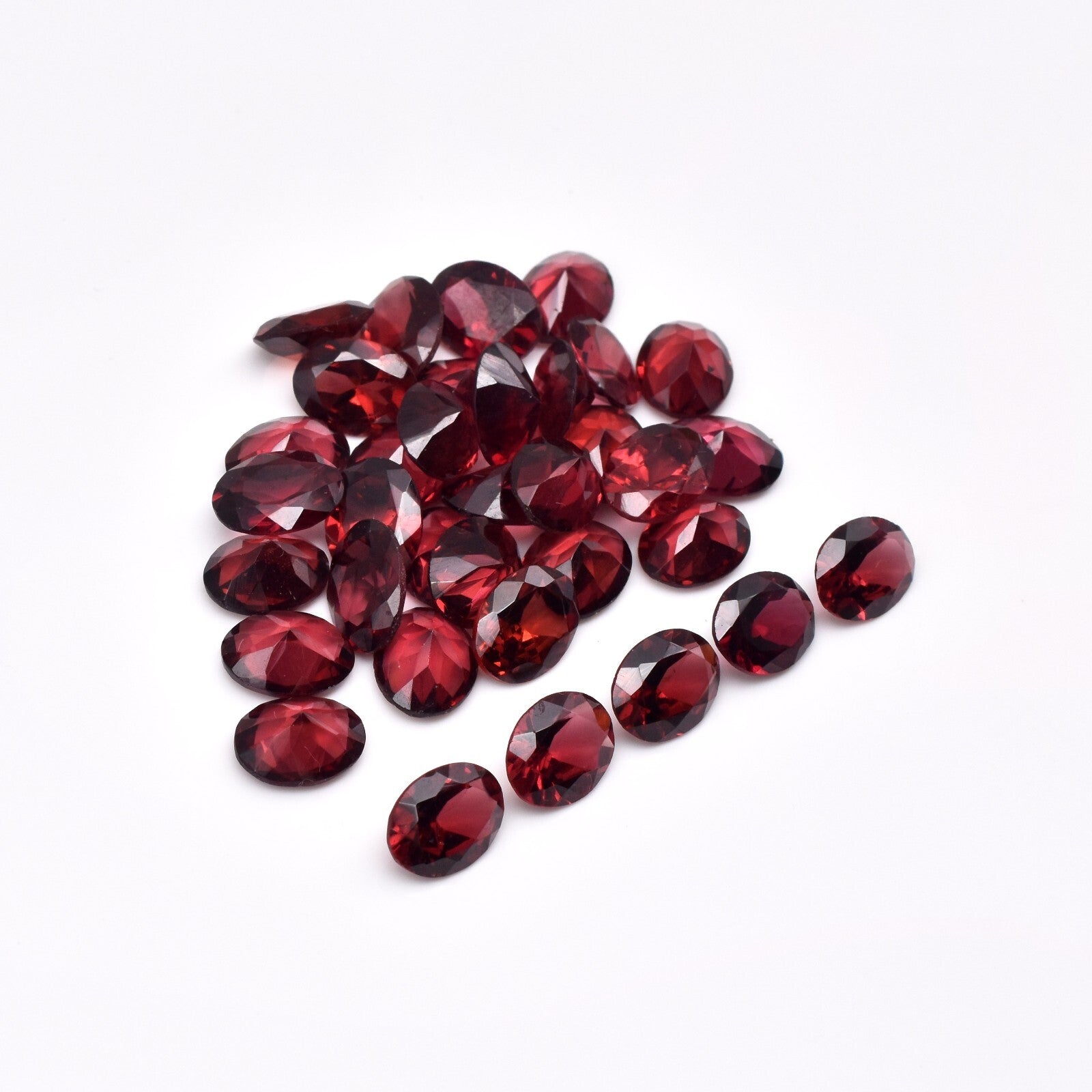 Natural Garnet 9x7mm Oval 35 Pc 66.90 Ct Loose Gemstone Set Bracelet Design