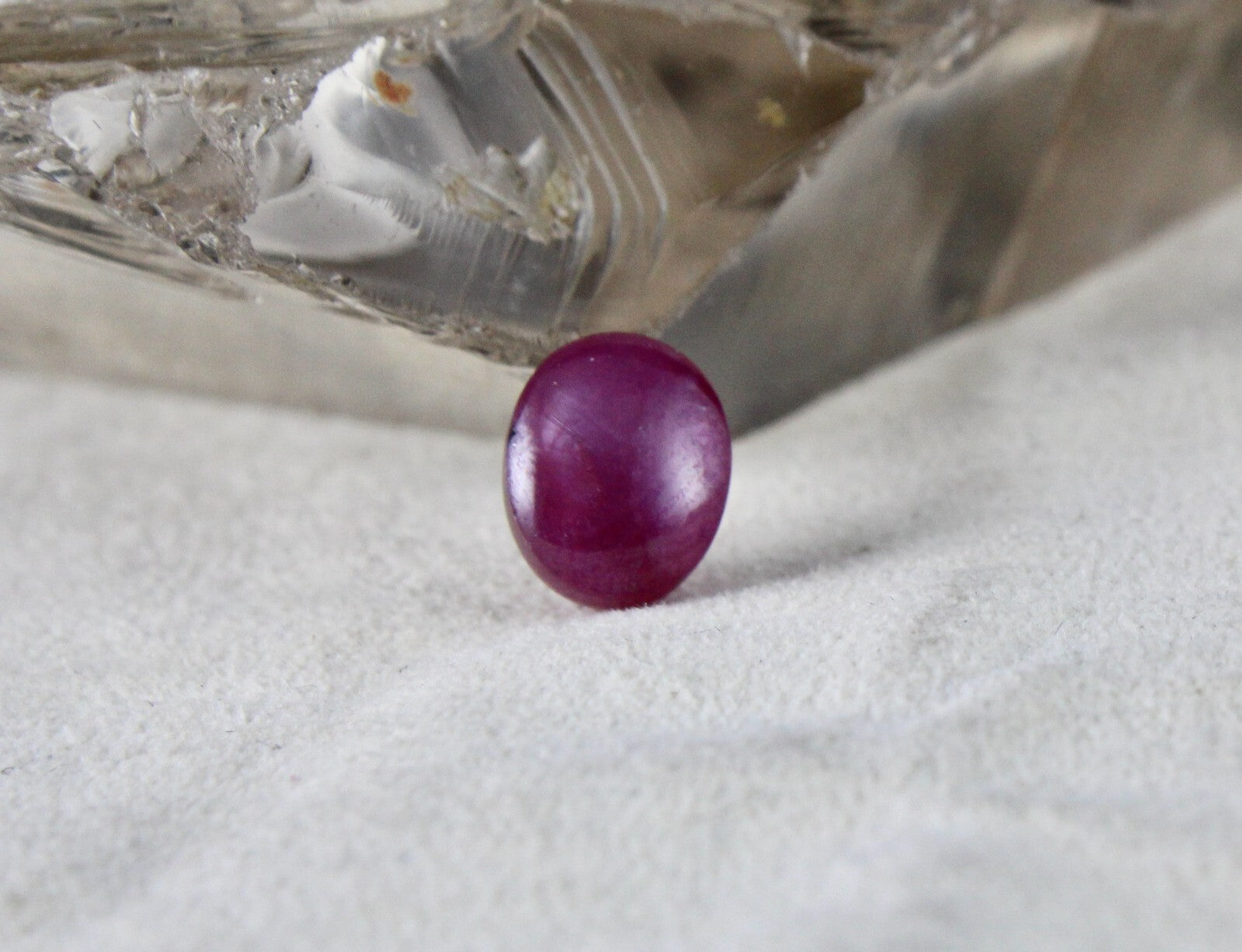 Certified Natural Star Ruby Oval Cabochon 6.17ct Gem For Ring/pendant