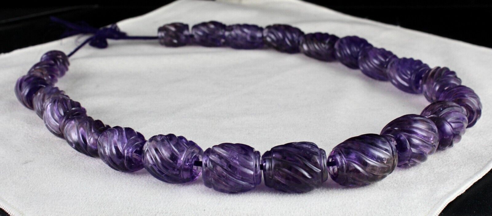 Vintage Natural Amethyst Beads Carved 23 Pc 1225 Ct Big Drill Gemstone Designing