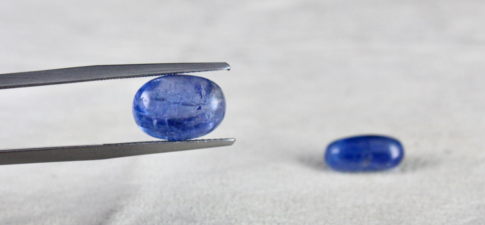 Certified Natural Burmese Blue Sapphire 15.54ct Oval Cabochon Gemstone Pair