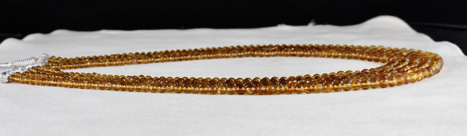 Natural Citrine Beads Round Necklace 365ct Yellow Gemstone Fashion Party Jewelry