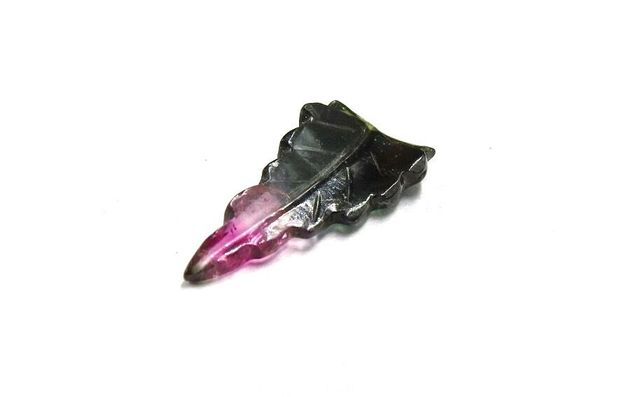 Natural Multi Colour Tourmaline 4.44ct Carved Leaf Gemstone For Designing