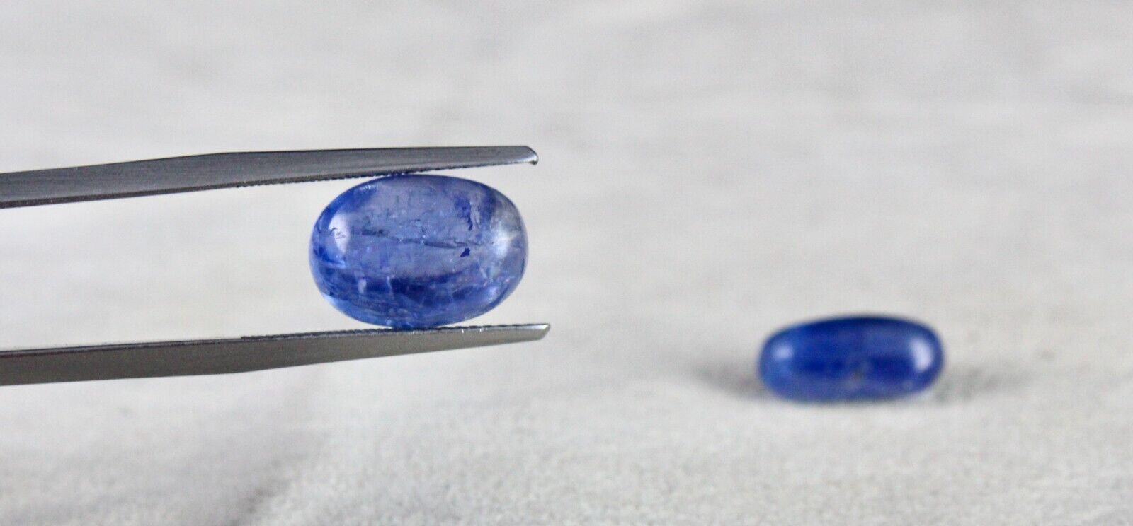 NATURAL BURMESE BLUE SAPPHIRE 15.54 CT LONG OVAL CABOCHON GEMSTONE PAIR EARRING