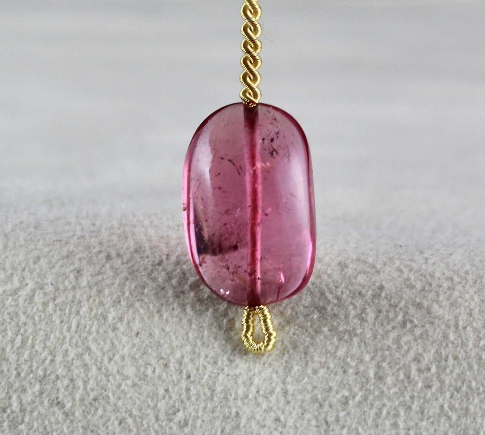 Natural Pink Tourmaline Rubellite 14.27 Ct Bead Hanging Gemstone Pendant Design