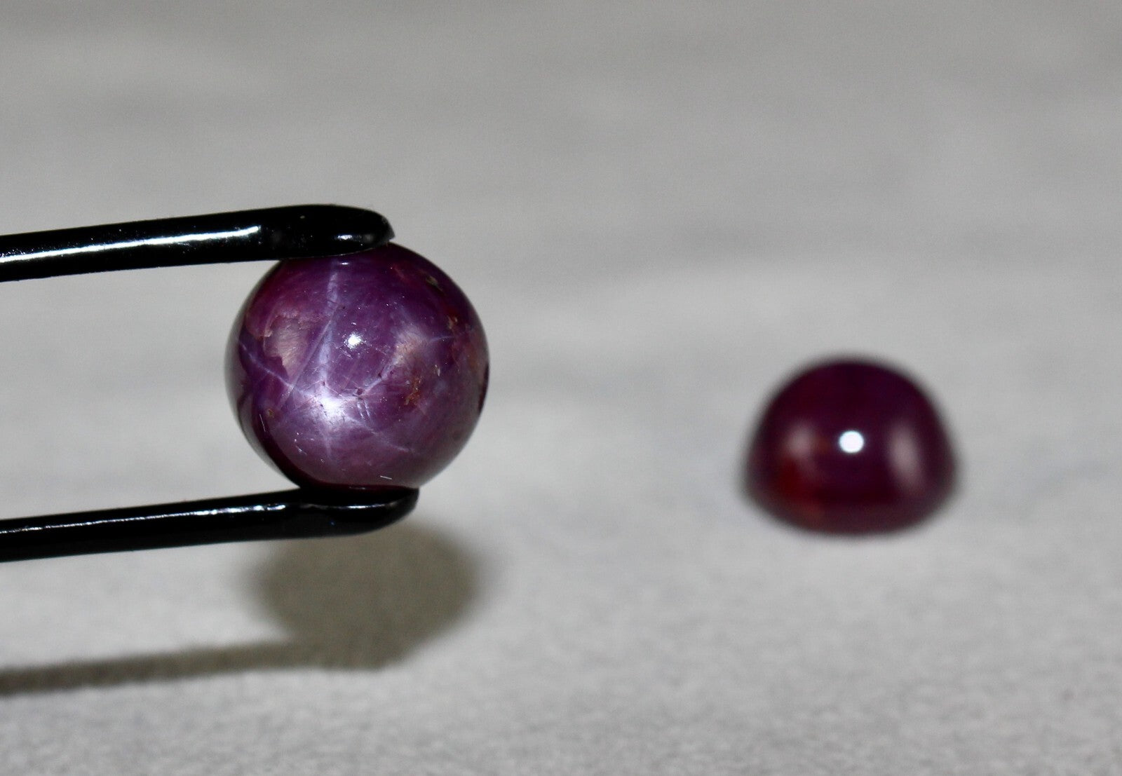 Certified Natural 6 Line Star Ruby 20.83 Ct Round Cabochon Red Gem For Earring