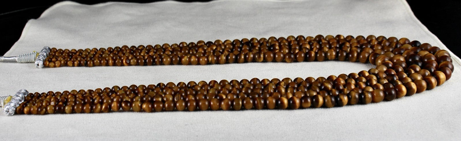 Natural Tiger's Eye 5l 813 Ct Yellow Gemstone Bead Round Necklace Ladies Fashion