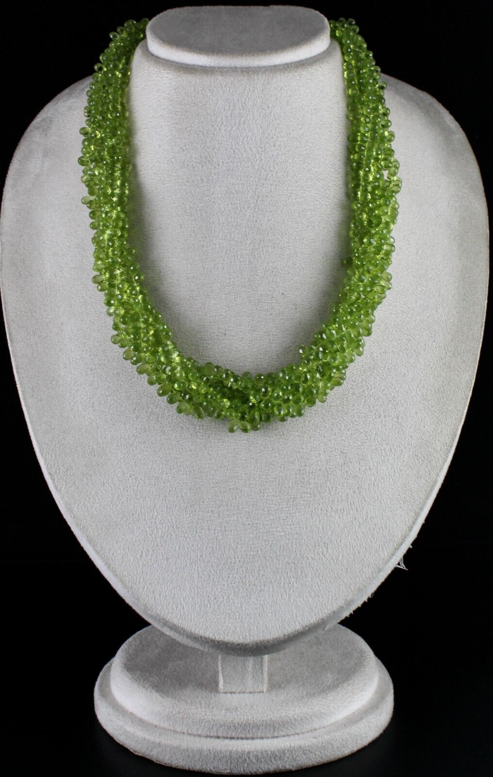 Natural Peridot Beads Tear Drops 5 L 829 Ct Gemstone Silver Fashion Necklace