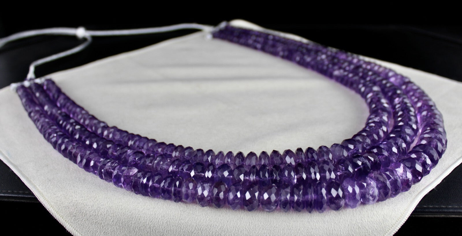 Certified Natural Brazilian Amethyst 3 Ct Faceted Beads Round 2320 Necklace