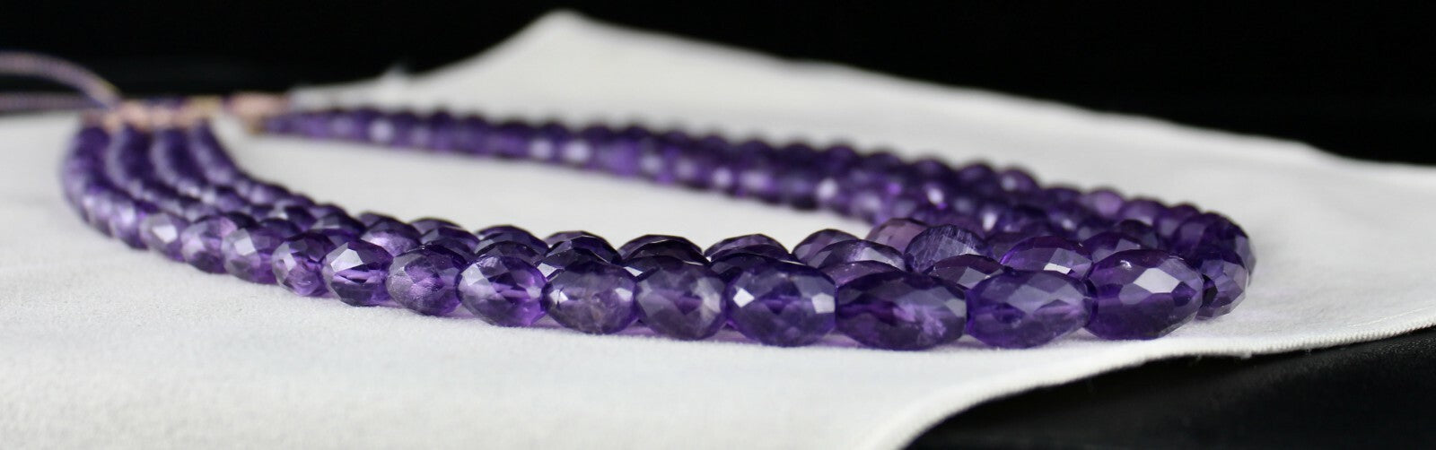 Certified Natural Amethyst 911 Ct Faceted Purple Gemstone Fashion Necklace