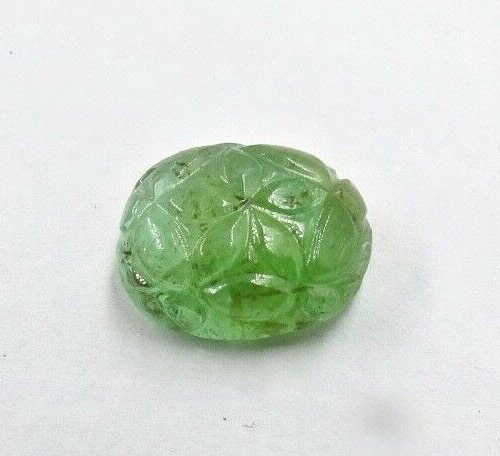 Certified Natural Emerald 12.75 Ct Oval Gemstone For Ring Pendant Vintage