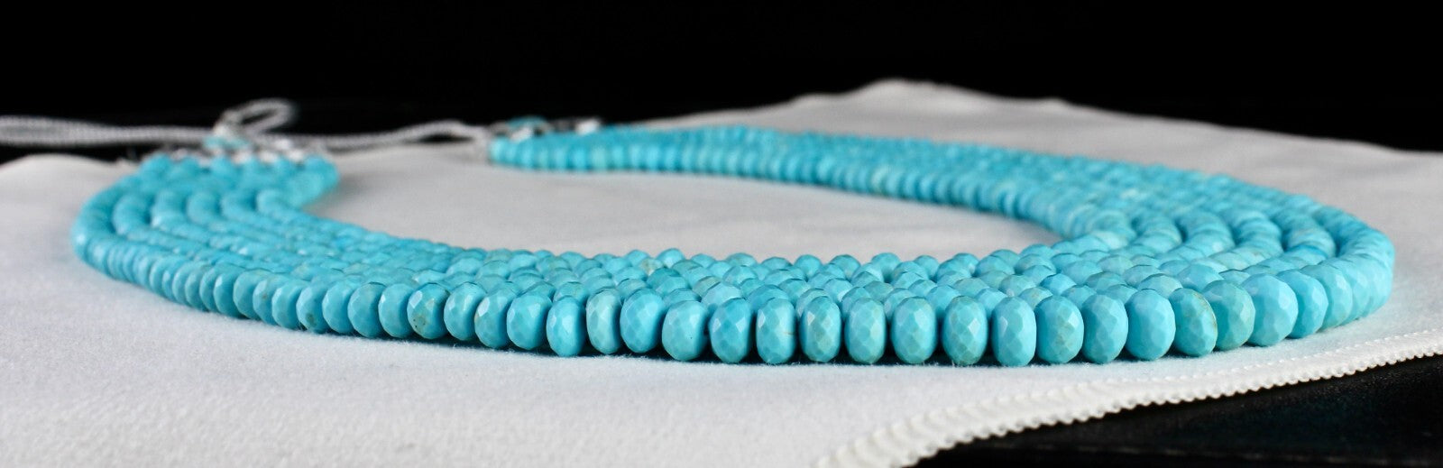 Certified Natural Turquoise Round Beads Necklace 634 Ct Vintage Blue Gemstone