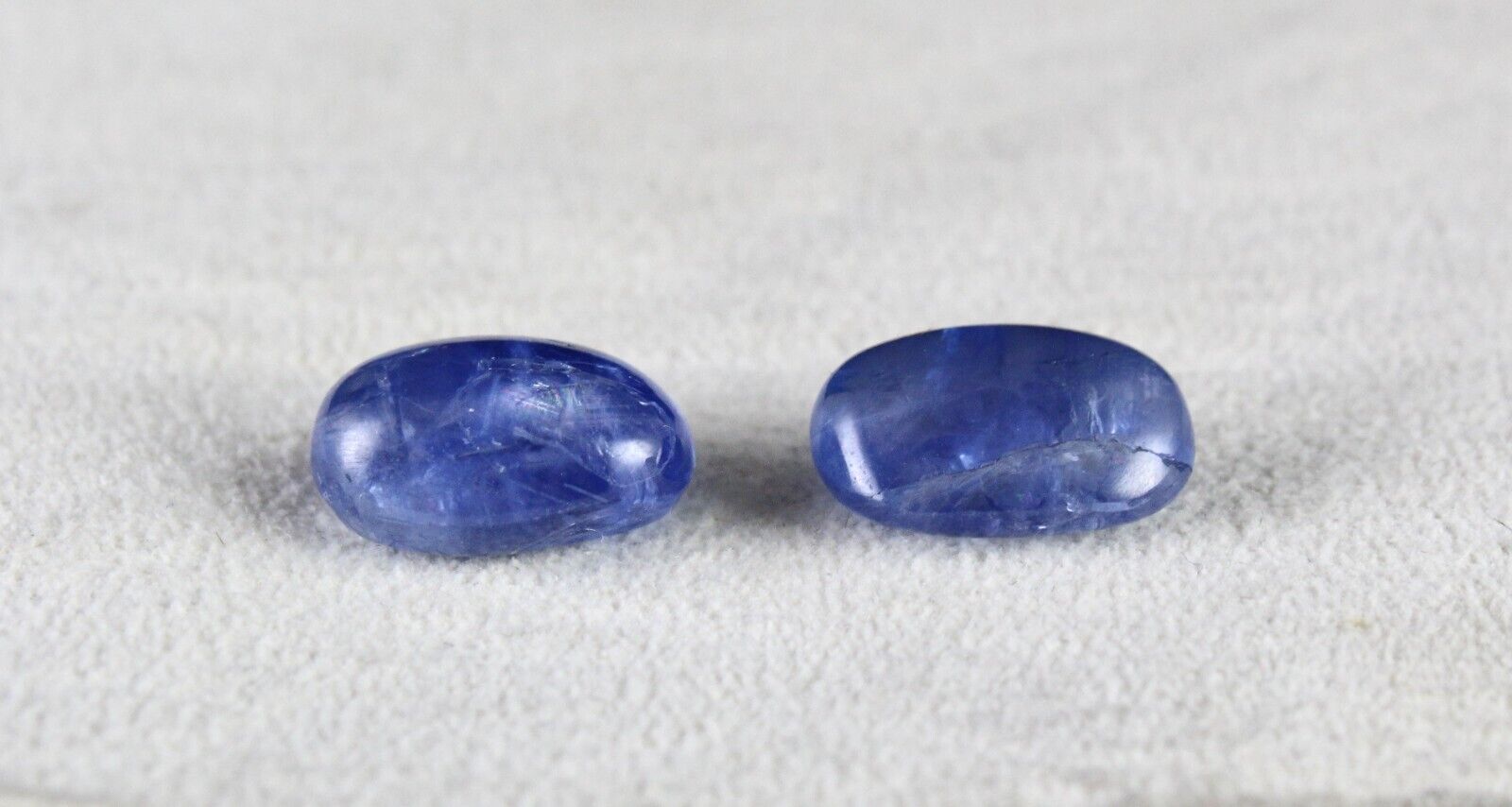 NATURAL BURMESE BLUE SAPPHIRE 15.54 CT LONG OVAL CABOCHON GEMSTONE PAIR EARRING