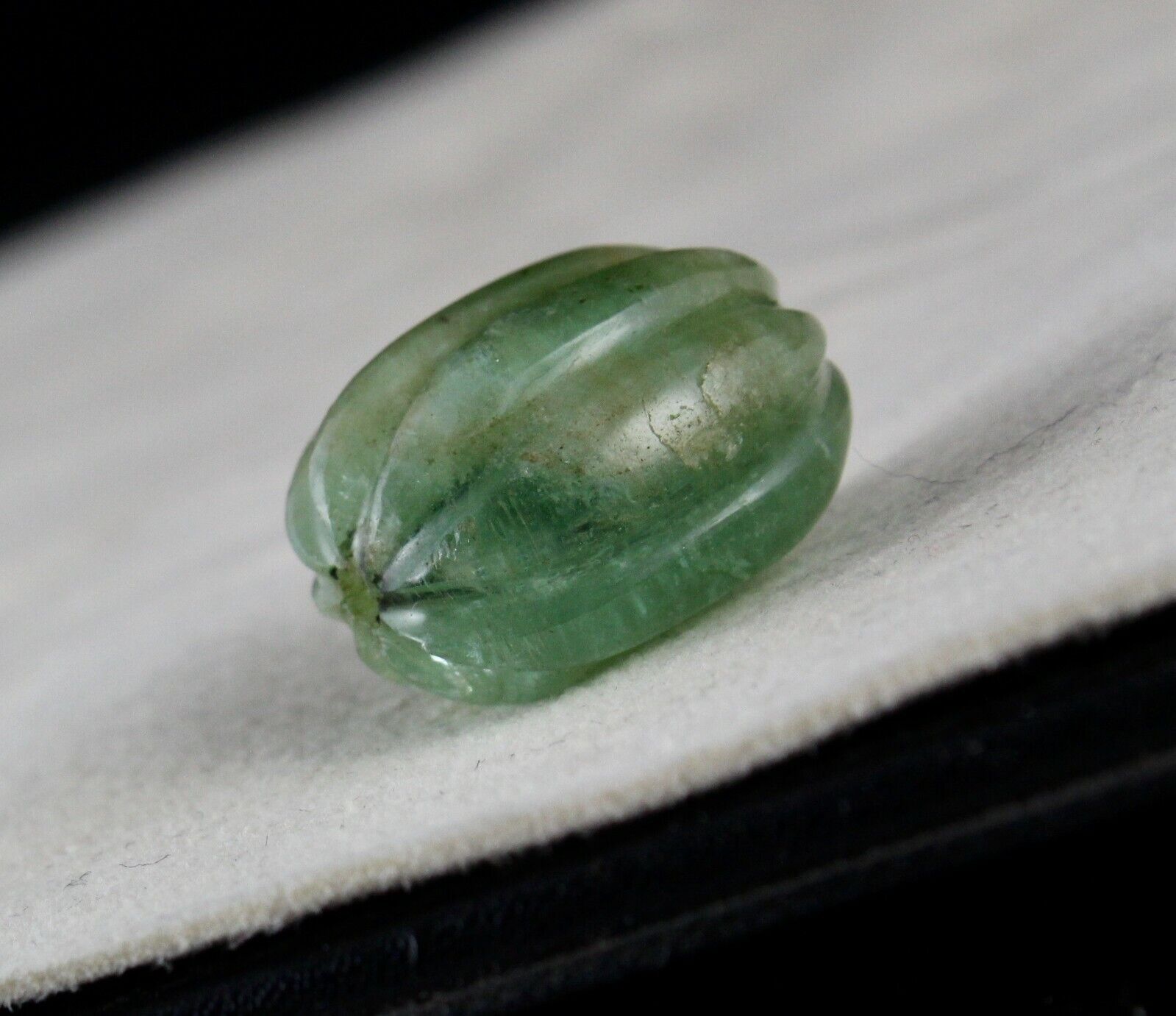 Natural Emerald Carved Melon Bead Hanging 51.63 Cts Gemstone Designing Pendant