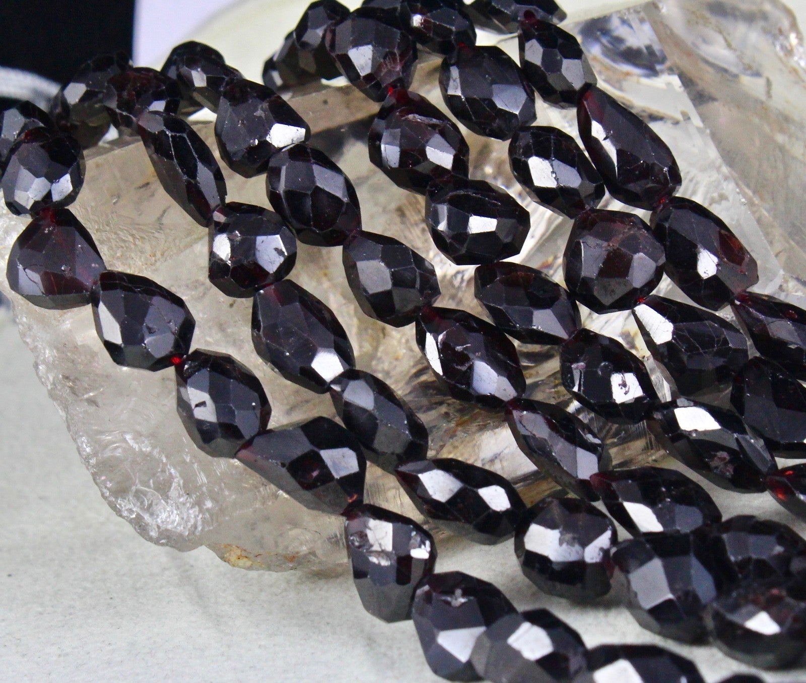 Natural Garnet Beads Faceted Nugget 1278 Ct Red Gemstone Necklace Best Price