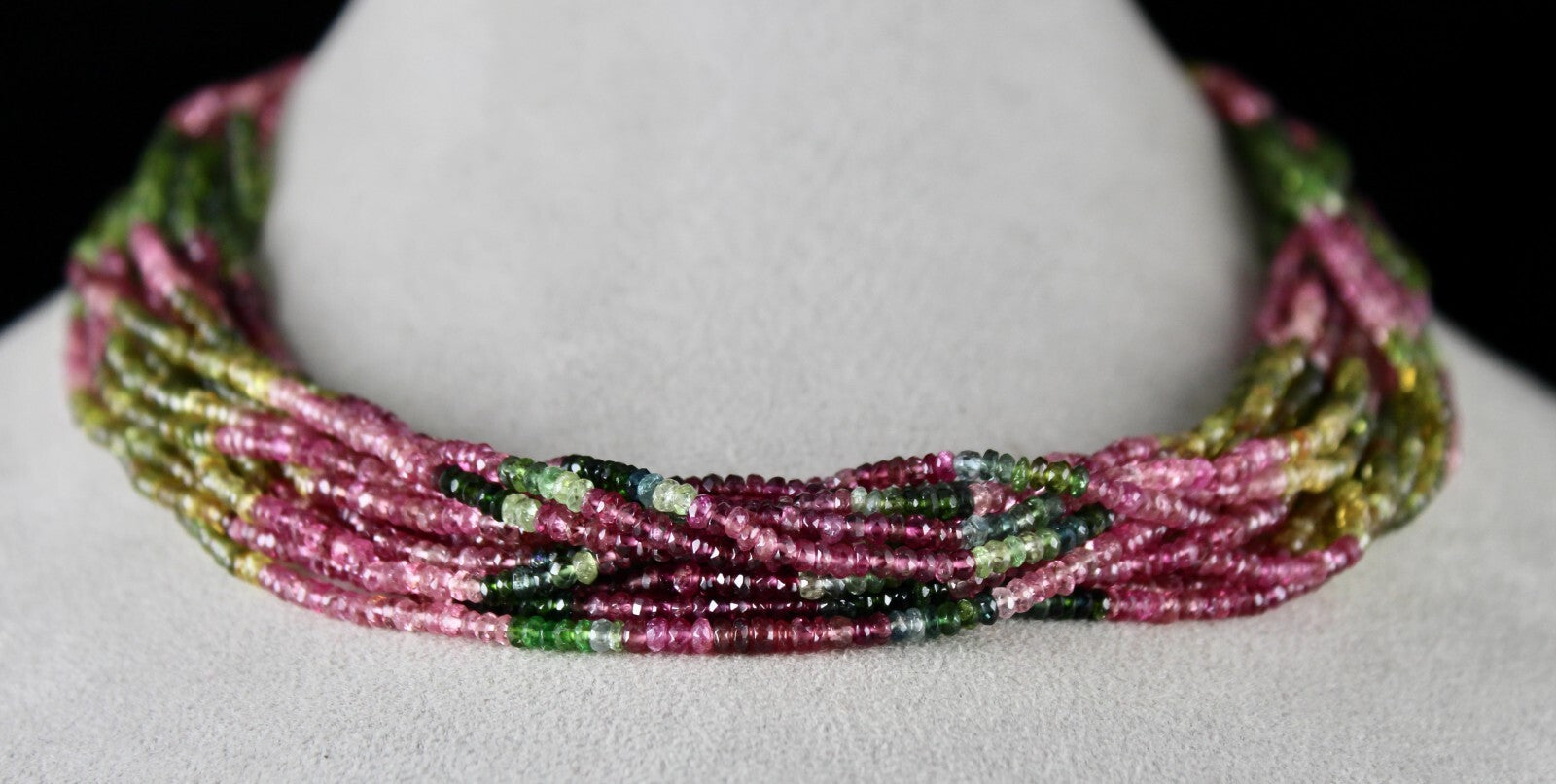 Certified Natural Multi Tourmaline 675 Ct Faceted Gemstone Necklace For Women