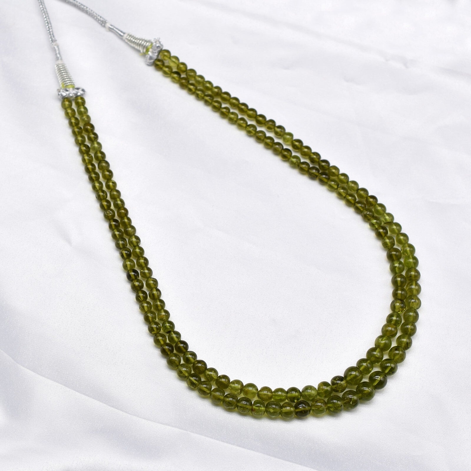 Natural Peridot Necklace Round Beads 299 Ct Semi Precious Drilled Gemstone