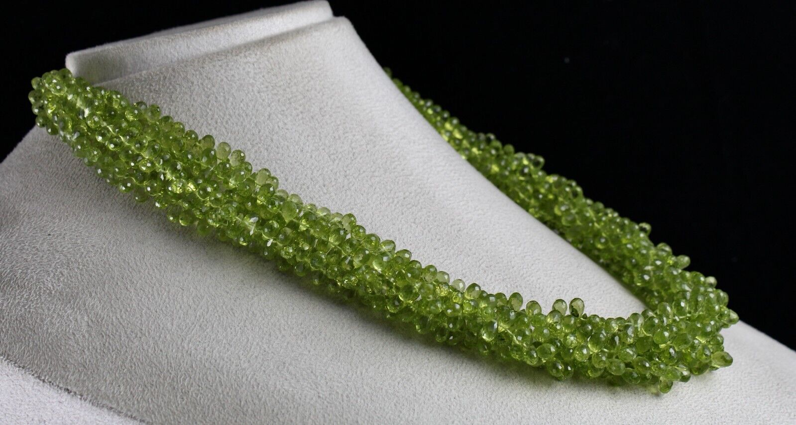 Natural Peridot Beads Tear Drops 5 L 829 Ct Gemstone Silver Fashion Necklace