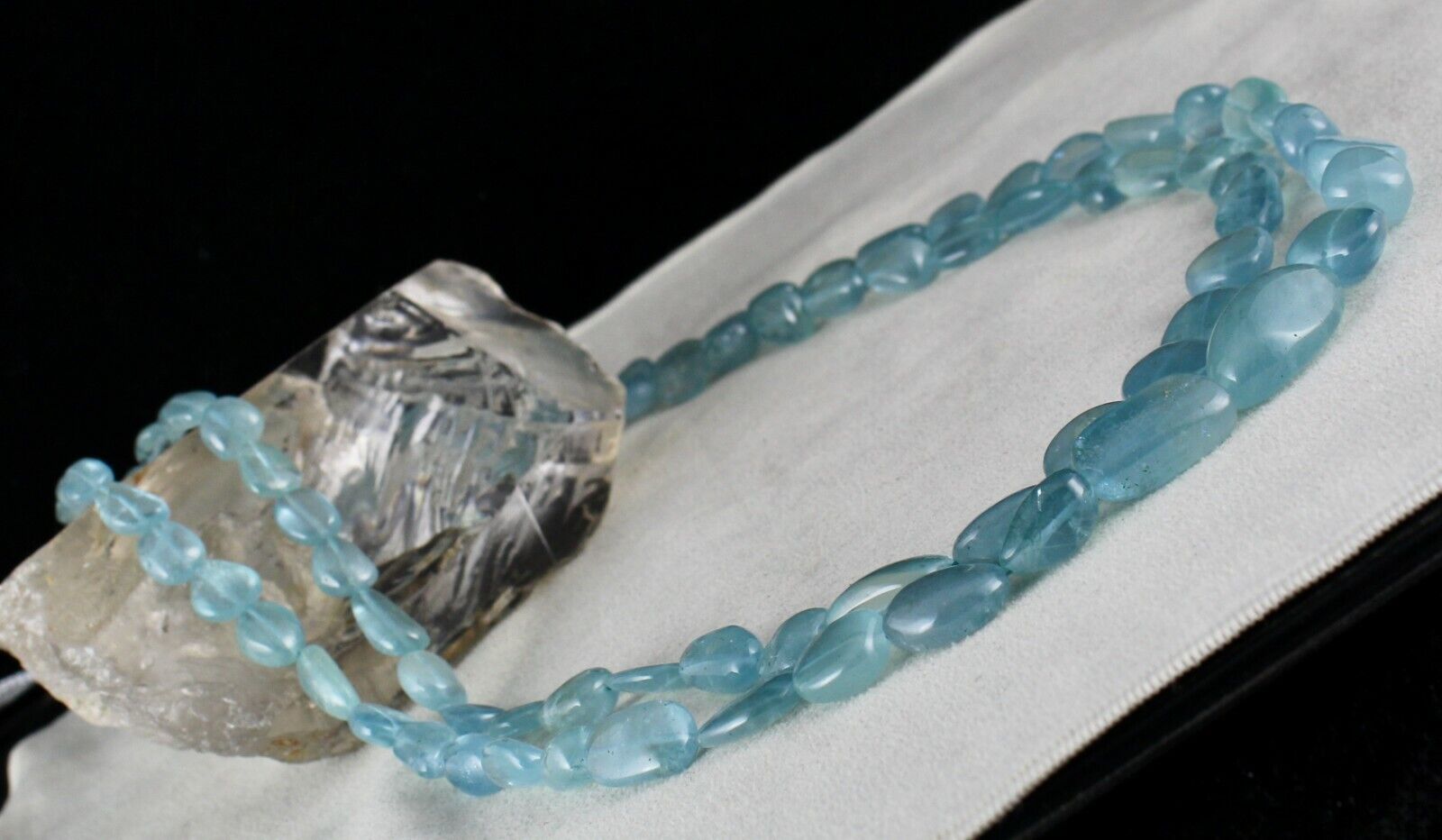 FINE NATURAL BLUE AQUAMARINE BEADS LONG 2 L 559 CARATS GEMSTONE FASHION NECKLACE