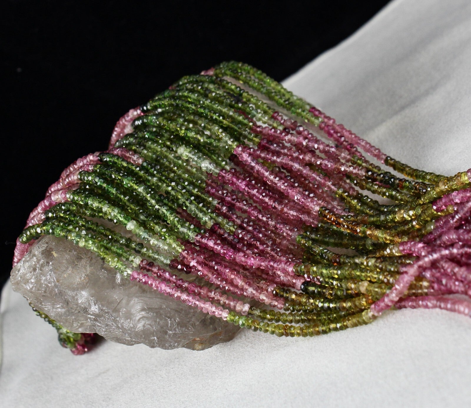 Certified Natural Multi Tourmaline 675 Ct Faceted Gemstone Necklace For Women