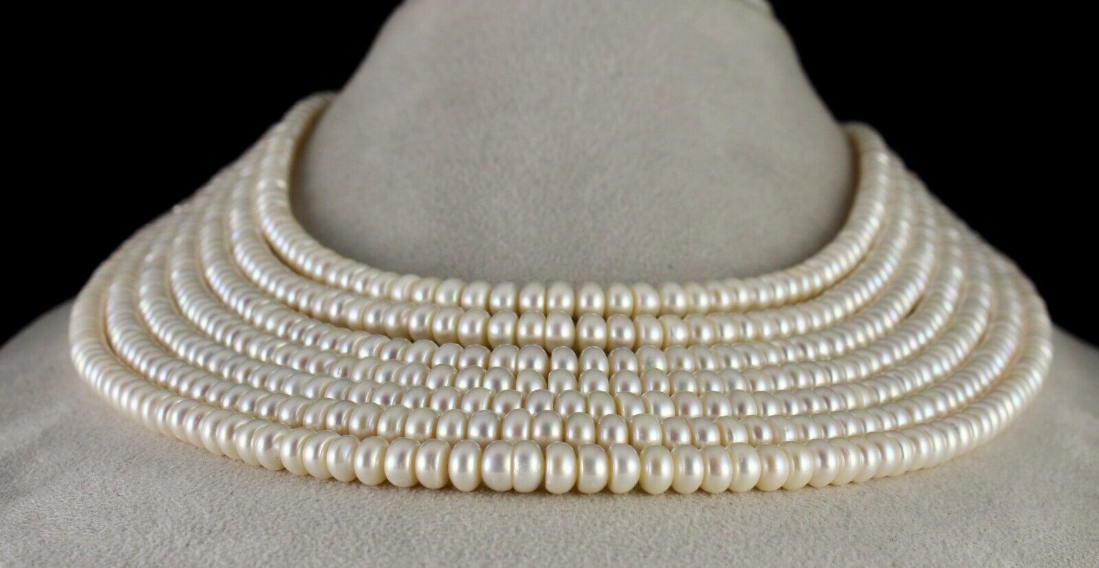 GENUINE FRESH WATER PEARL BEADS ROUND 7 L 1077 CARATS GEMSTONE FASHION NECKLACE