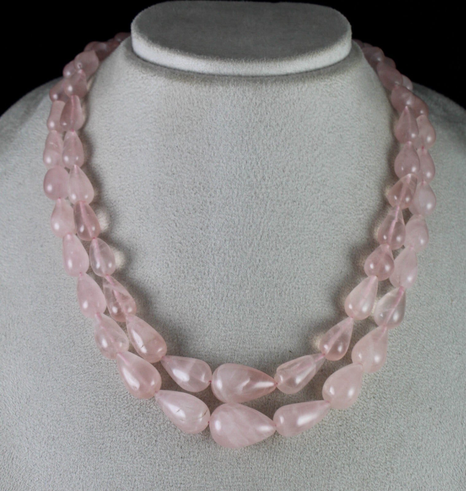 Natural Rose Quartz 574ct Beads Cabochon Gemstone Fashion Necklace