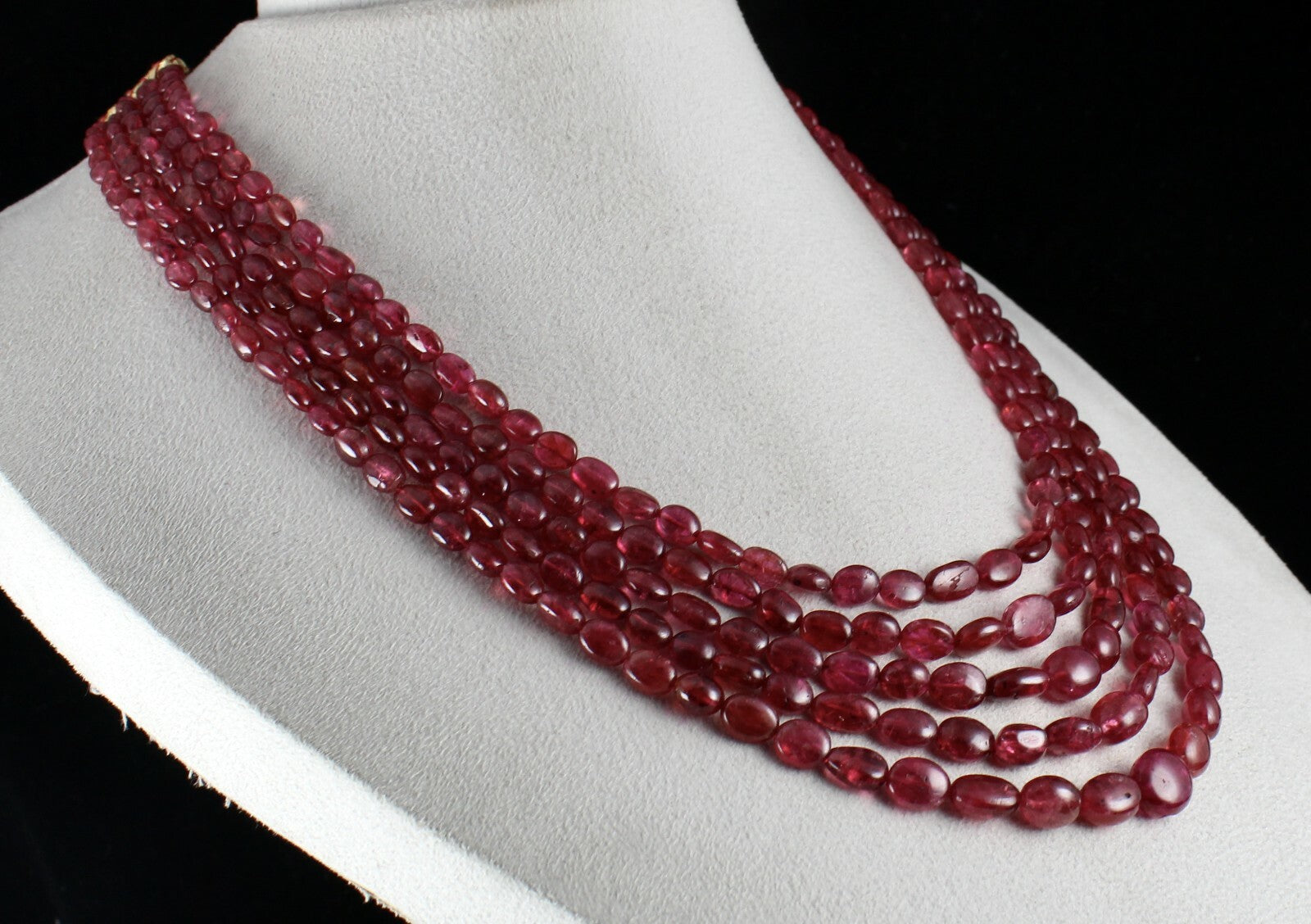 Certified Natural Spinel Cabochon 617 Ct Red Gemstone Beaded Necklace 5 L