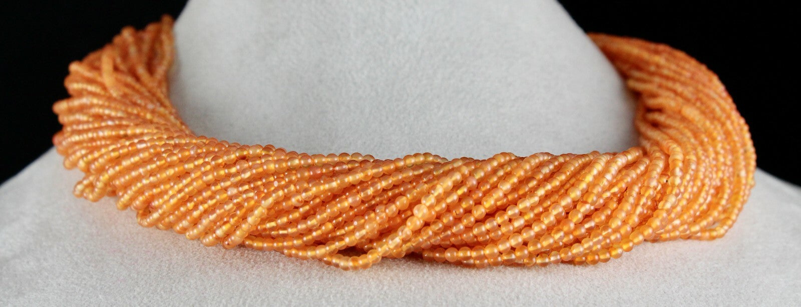 Certified Natural Orange Carnelian Round Beads Necklace 1079 Ct Fashion Gemstone