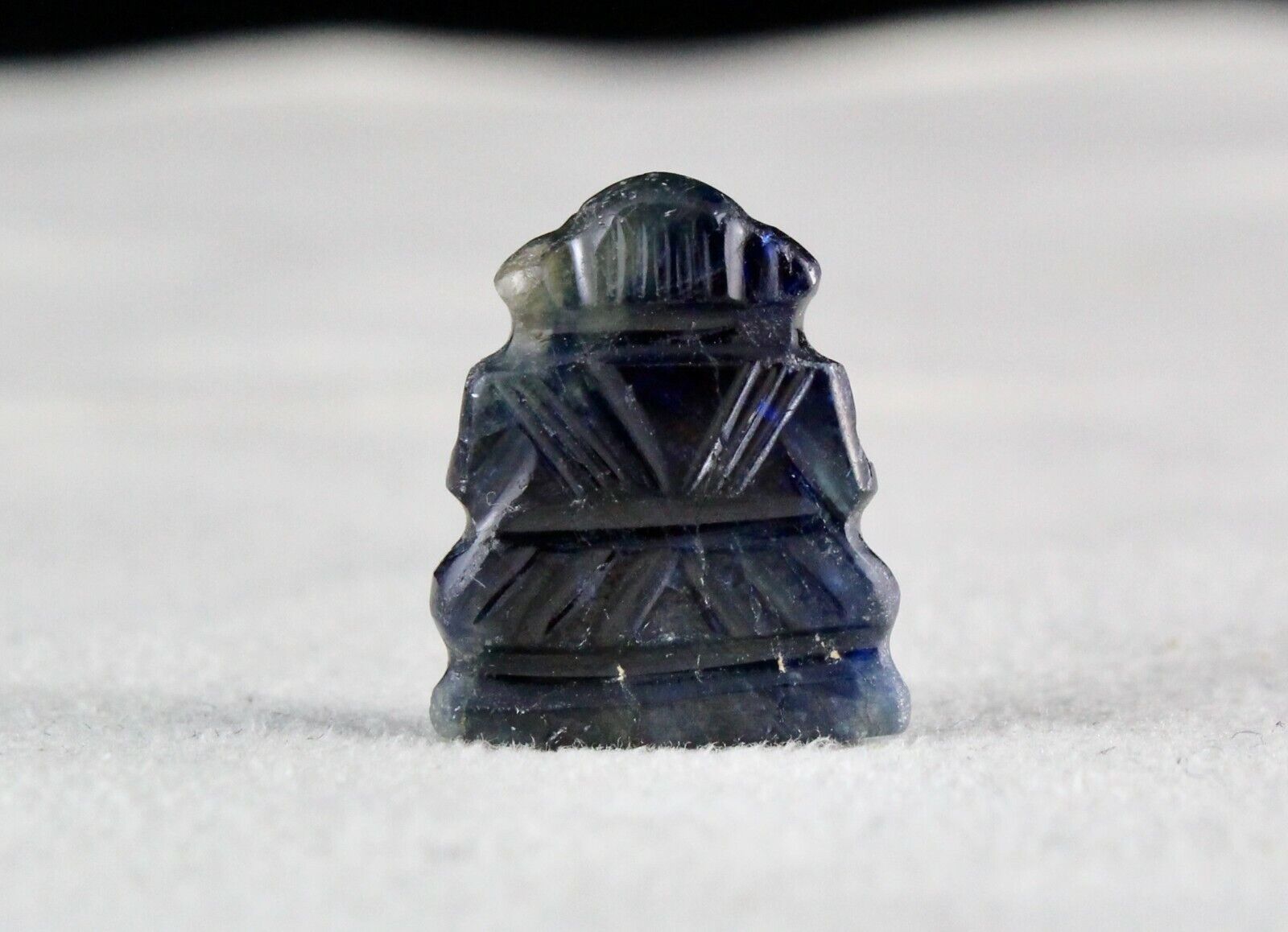 SPIRITUAL NATURAL BLACK SAPPHIRE CARVED GANESHA 18.95 CTS GEMSTONE RING PENDANT