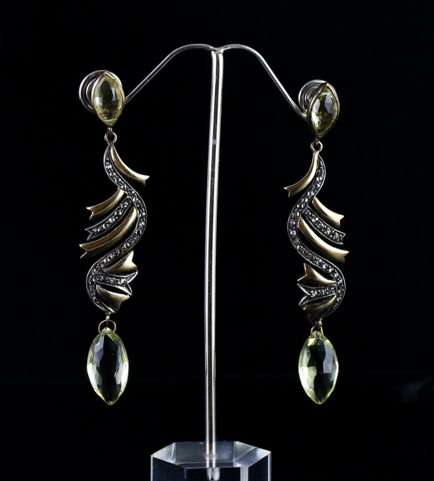 Certified Lemon Quartz 10ct Natural Diamond 18k Gold Sterling Silver Earrings