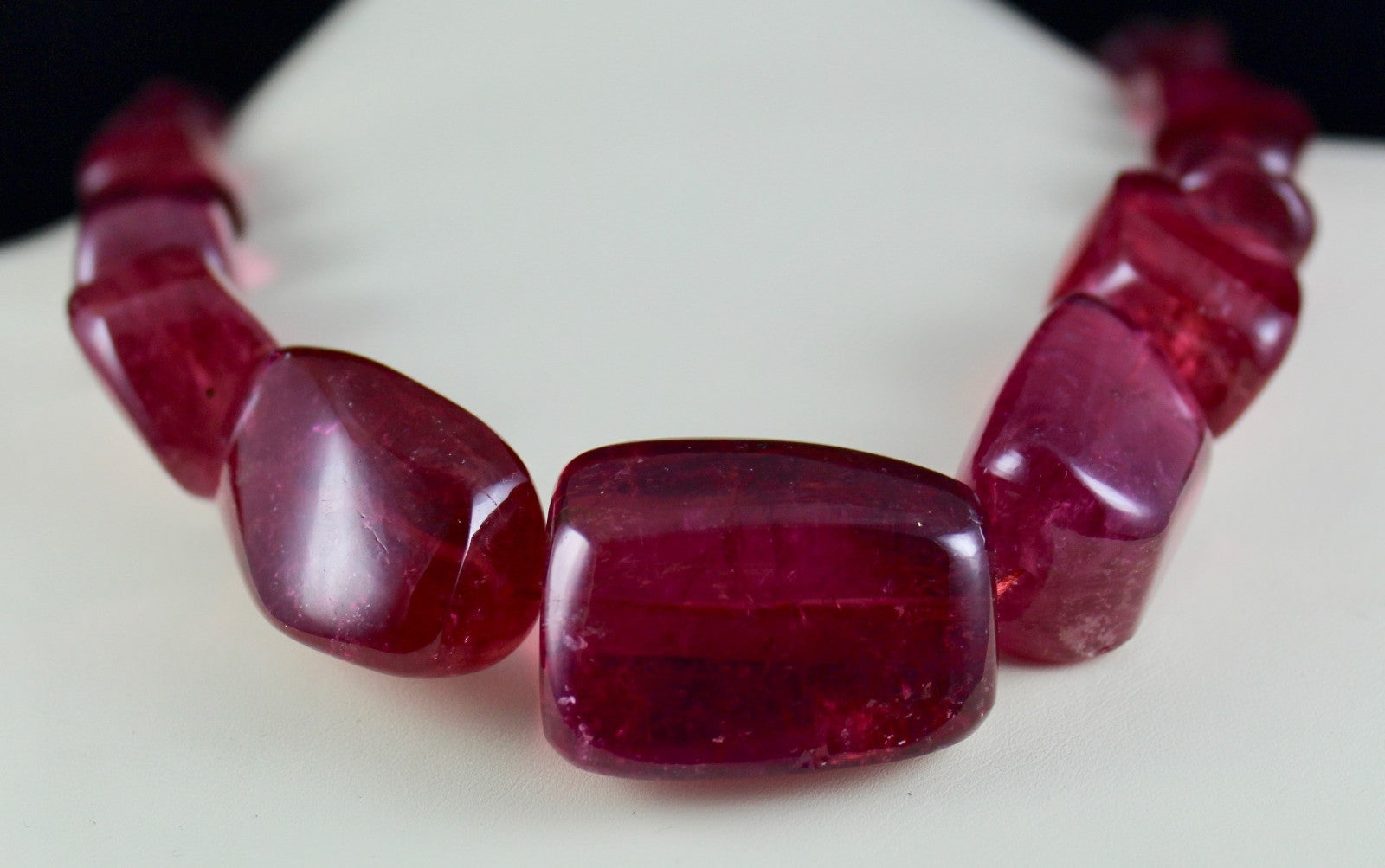 Certified Natural Pink Tourmaline Rubellite 1825 Ct Beads Nugget Necklace 40mm